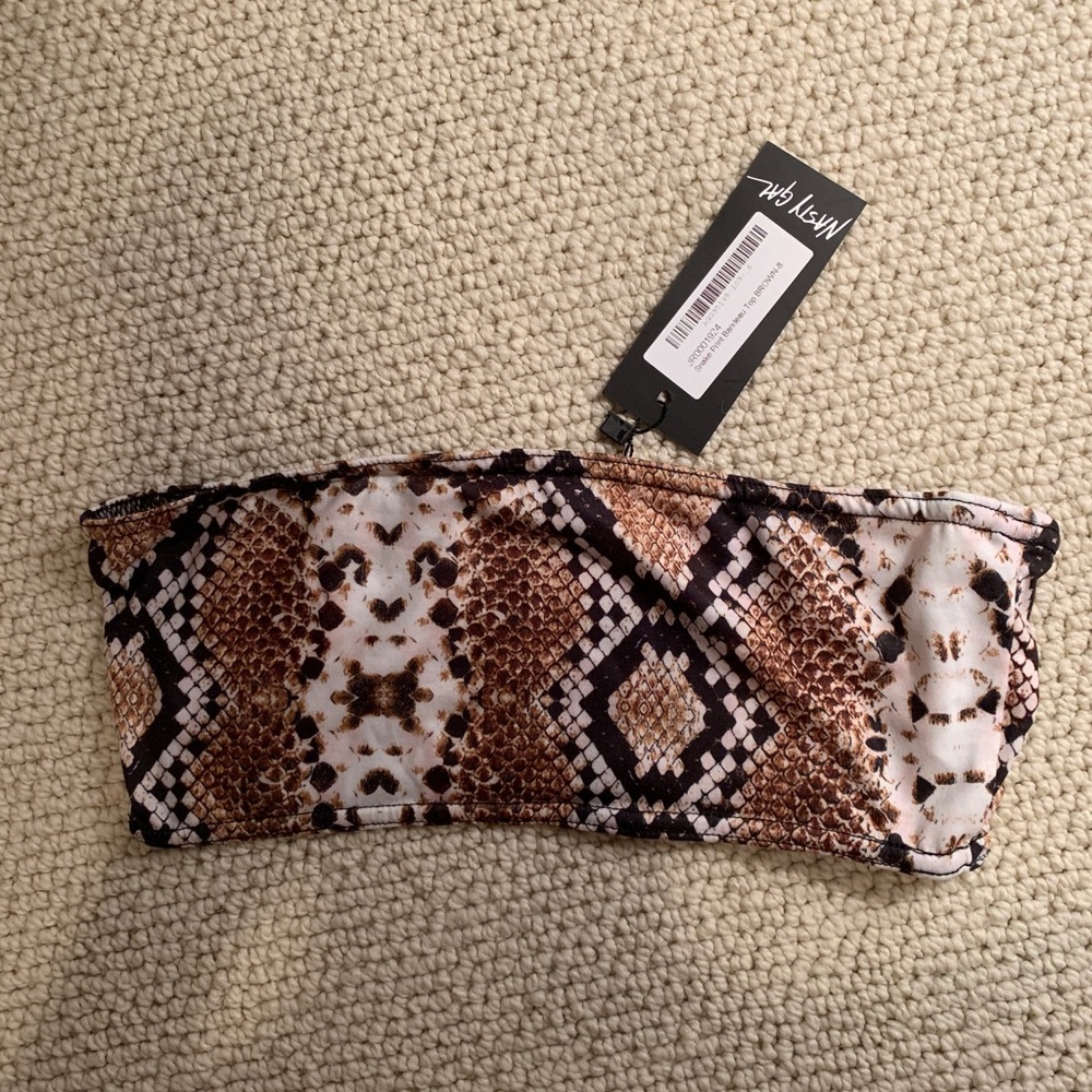 Nasty Gal Snakeskin print bandeau